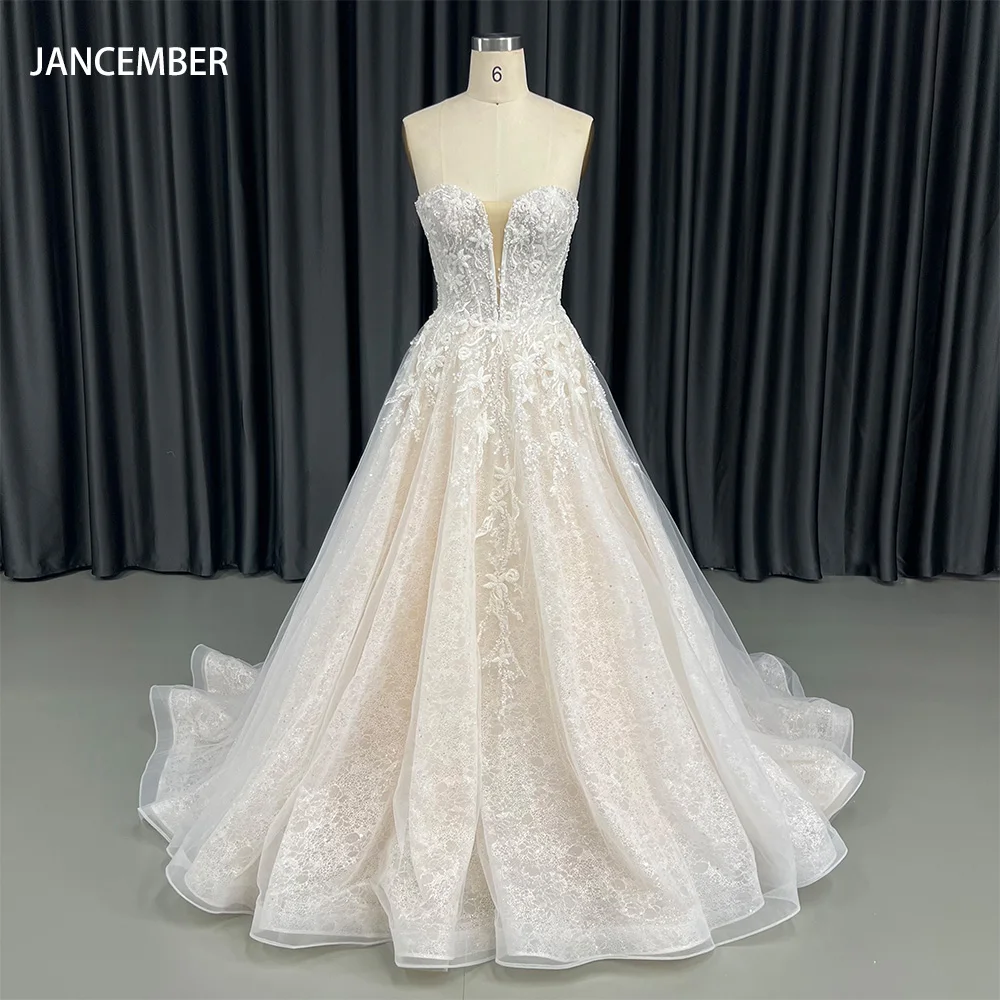 Exquisite Wedding Dresses Woman's A-line Sweep Train Sexy Strapless Sleeveless Bride Gowns Vestidos Customized vestido de novia
Exquisite Wedding Dresses Woman's A-line Sweep Train Sexy Strapless Sleeveless Bride Gowns Vestidos Customized vestido de novia