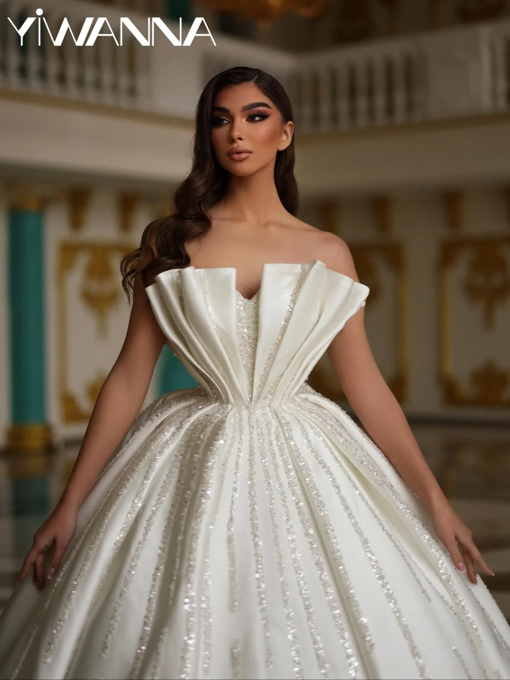 Pleated Beaded Satin Princess Wedding Dress Floor-length Elegant Dreamy Bridal Gown 2026 Customized Gorgeous Dresses For Bride
Pleated Beaded Satin Princess Wedding Dress Floor-length Elegant Dreamy Bridal Gown 2026 Customized Gorgeous Dresses For Bride