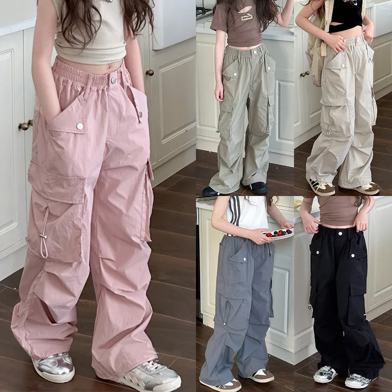 Summmer Kids Baby Girls Pants Pleated Big Pocket Pink Black Cargo Pants Hip Hop Loose Casual Sweatpants Ankle Banded Pants
Summmer Kids Baby Girls Pants Pleated Big Pocket Pink Black Cargo Pants Hip Hop Loose Casual Sweatpants Ankle Banded Pants