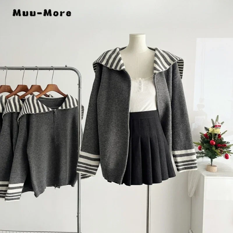 2024 Winter Vintage Fashion Casual Sweater Women Knitting Striped Jumpers Office Lady Long Sleeve V-neck Loose Knitted Cardigans
2024 Winter Vintage Fashion Casual Sweater Women Knitting Striped Jumpers Office Lady Long Sleeve V-neck Loose Knitted Cardigans