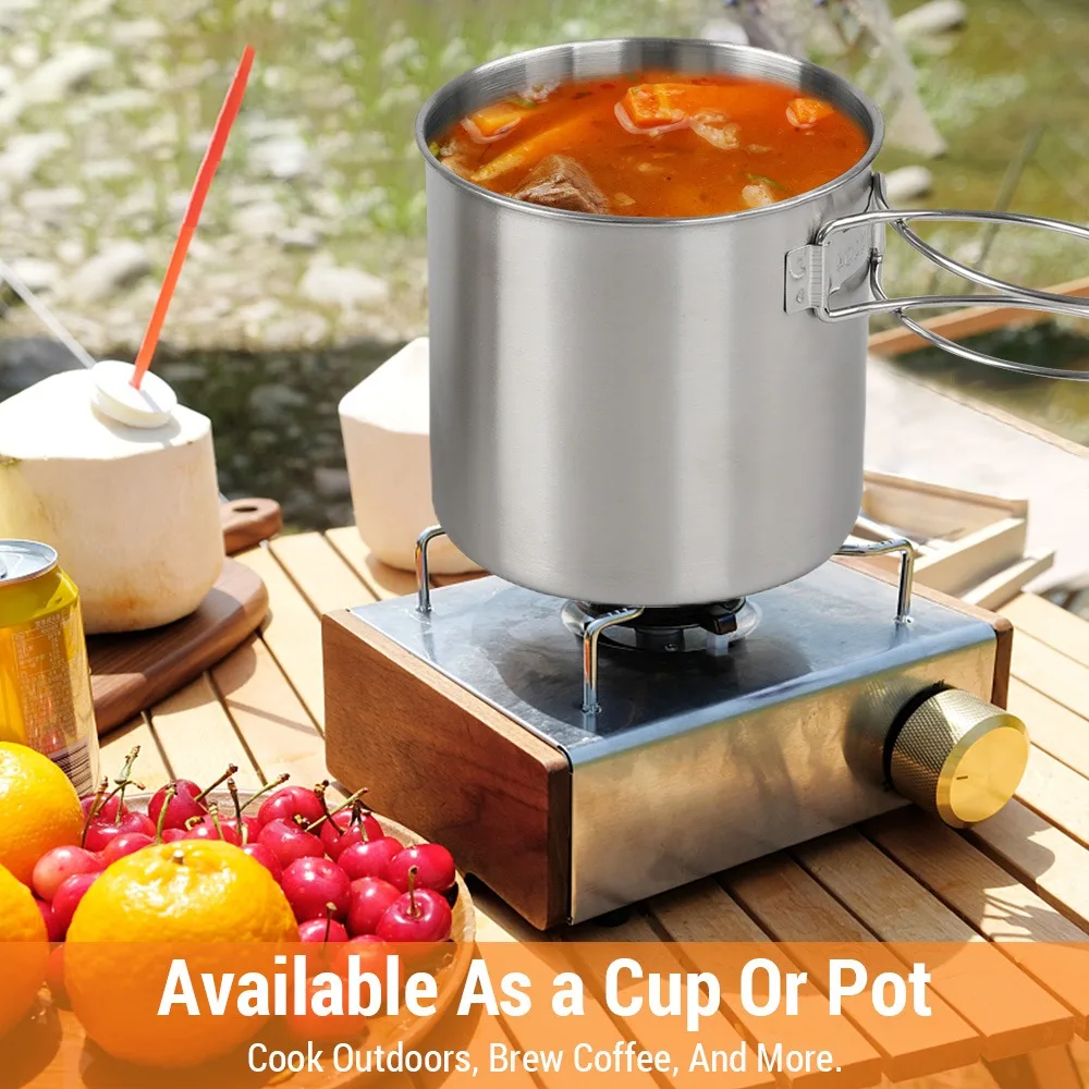 Durable With Foldable Handles Stainless Steel Cookware Set Lightweight Silver Outdoor Cooking Pot Portable Cookware Hiking
Durable With Foldable Handles Stainless Steel Cookware Set Lightweight Silver Outdoor Cooking Pot Portable Cookware Hiking