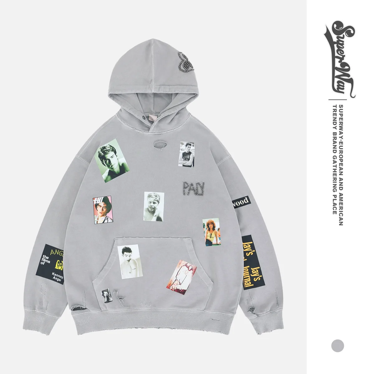 Men's Heavyweight Waed Vintage Hoodie Sweatirt with Hole Beart Autumn Winter Casual Cotton Fabric Youth Faion
Men's Heavyweight Waed Vintage Hoodie Sweatirt with Hole Beart Autumn Winter Casual Cotton Fabric Youth Faion