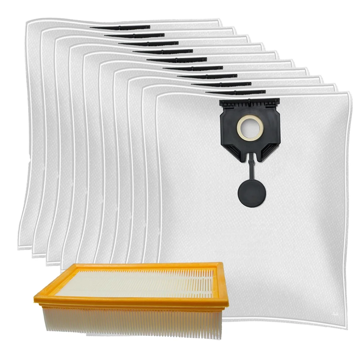 Vacuum Cleaner Bags and Filter Compatible for Karcher Fleece Filter Bags 2.889-154.0 Bags and Flat Pleated Filter
Vacuum Cleaner Bags and Filter Compatible for Karcher Fleece Filter Bags 2.889-154.0 Bags and Flat Pleated Filter