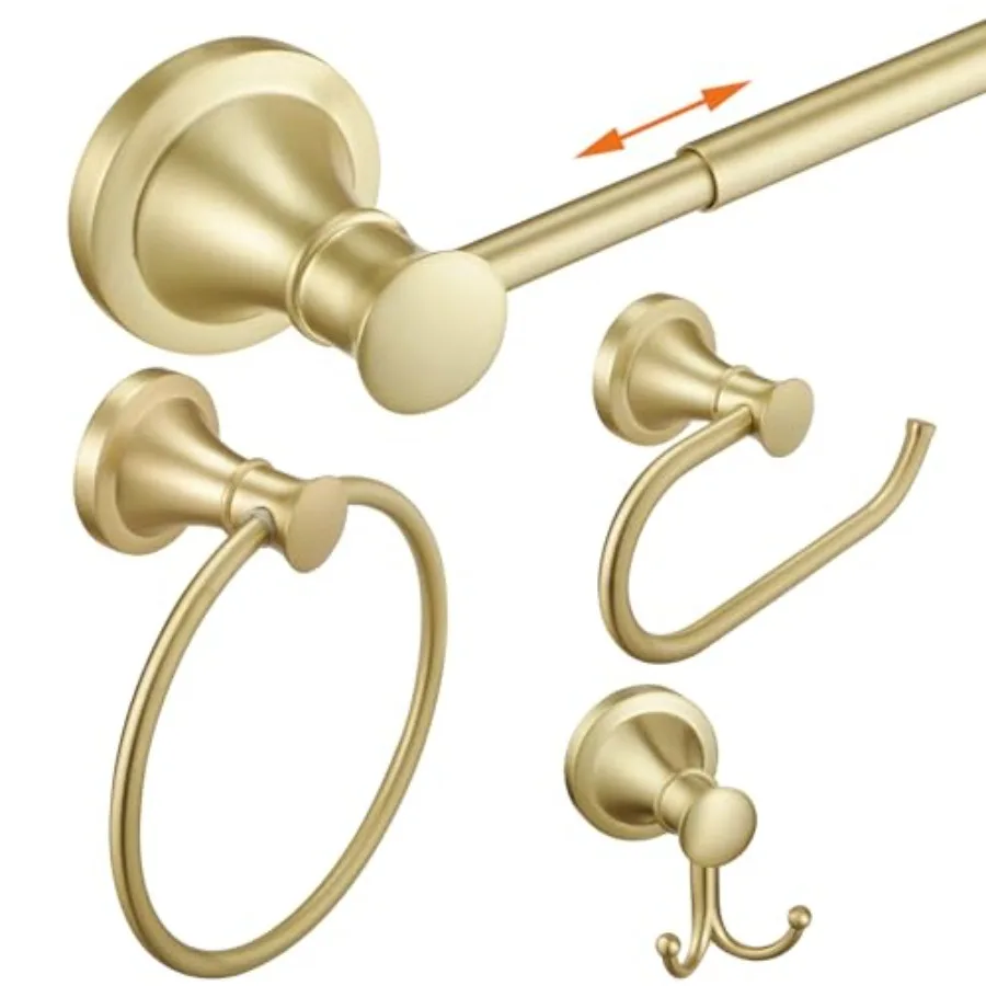 4-Piece Bathroom Bath Set Wall Mount Bathroom Hardware Fixture Adjustable Towel Bar Rack Towel Ring Holder Paper Towel Holder D
4-Piece Bathroom Bath Set Wall Mount Bathroom Hardware Fixture Adjustable Towel Bar Rack Towel Ring Holder Paper Towel Holder D