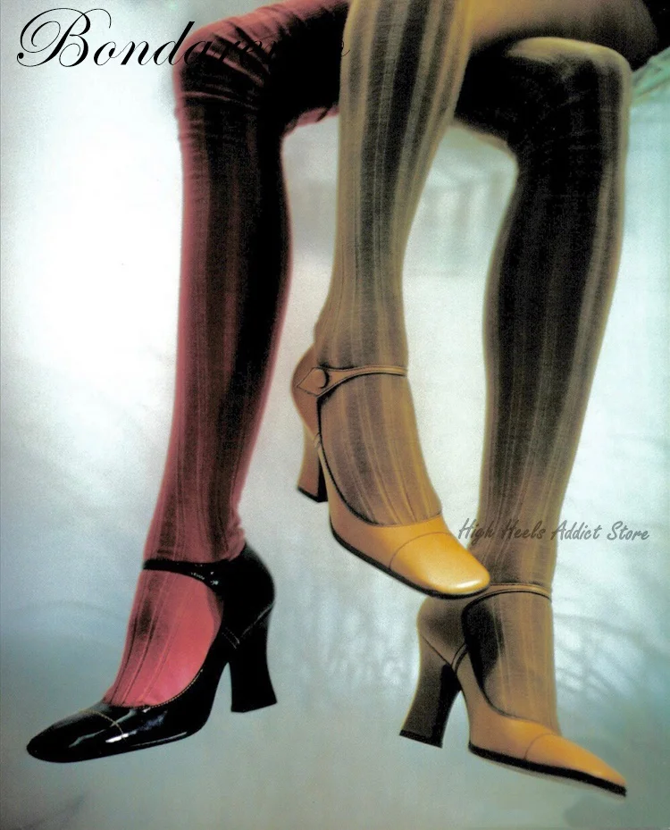 Women Black Square Toe Chunky Heel Mary Jane Shoes Yellow Leather High Heels Luxury Designer Pumps Lady Shoe
Women Black Square Toe Chunky Heel Mary Jane Shoes Yellow Leather High Heels Luxury Designer Pumps Lady Shoe