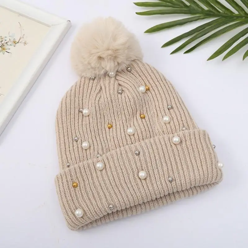 652F Trendy Beanie Hat Pearl Woolen Hat Knitted Hat Thick Gift for Girlfriend
652F Trendy Beanie Hat Pearl Woolen Hat Knitted Hat Thick Gift for Girlfriend
