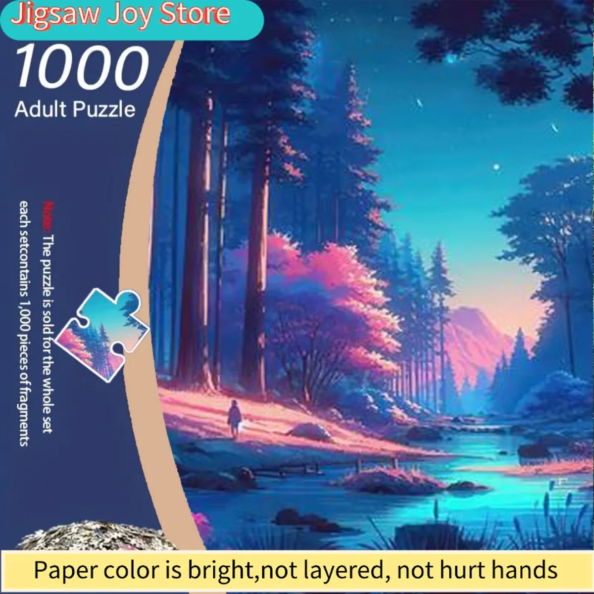 Пазл из 1000 деталей для взрослых с изображением сказочного леса, где переплетающиеся оттенки синего, фиолетового и розового цветов отражают свет.
Пазл из 1000 деталей для взрослых с изображением сказочного леса, где переплетающиеся оттенки синего, фиолетового и розового цветов отражают свет.
