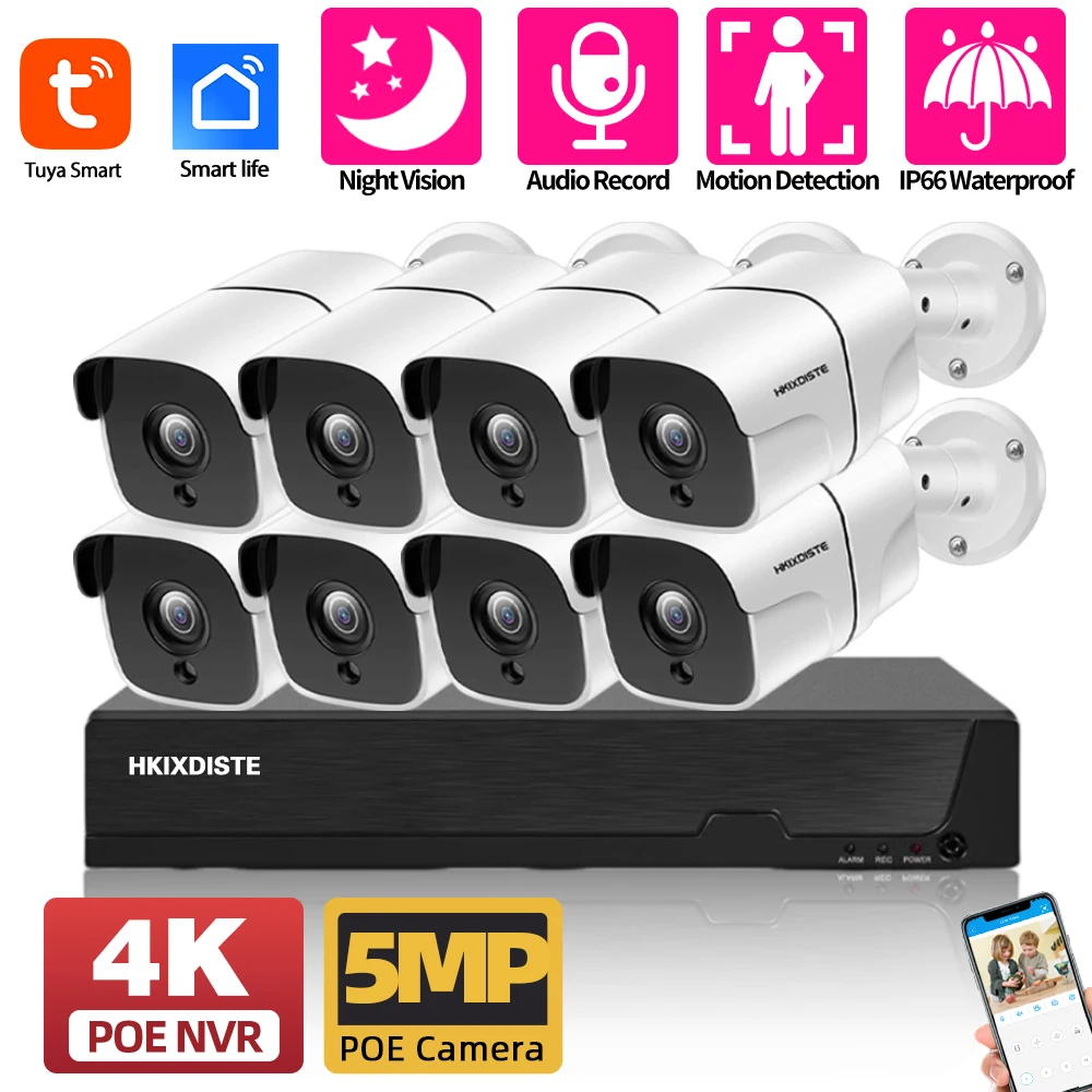 Tuya HD 4K 8CH POE NVR Система видеонаблюдения Открытый аудио 5MP CCTV IP Bullet Camera Система видеонаблюдения 4CH POE NVR Kit
Tuya HD 4K 8CH POE NVR Система видеонаблюдения Открытый аудио 5MP CCTV IP Bullet Camera Система видеонаблюдения 4CH POE NVR Kit