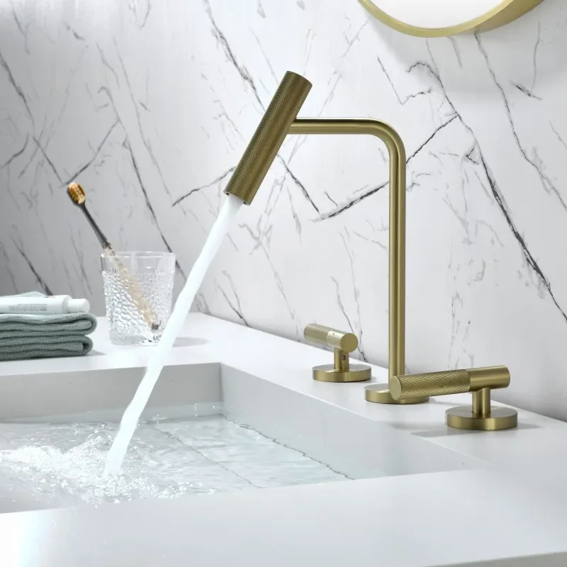3-Hole Dual Handle Bathroom Faucet Set with Swivel Spout American Standard Vanity Sink faucet Hot/Cold Separate Control
3-Hole Dual Handle Bathroom Faucet Set with Swivel Spout American Standard Vanity Sink faucet Hot/Cold Separate Control