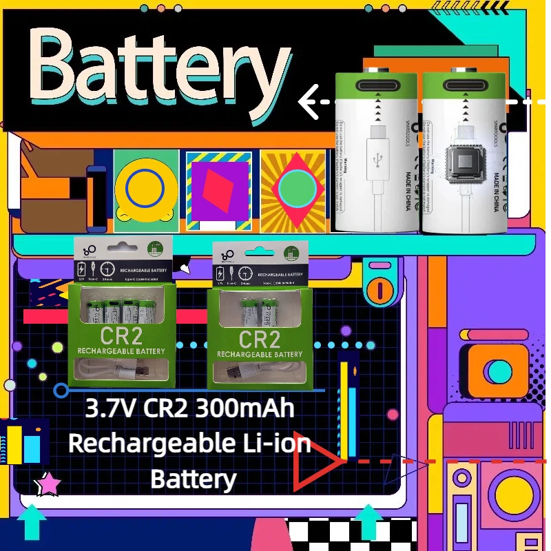 3.7V CR2 300mAh Rechargeable Li-ion Battery for LED Flashlight Digital Camera Instrument Disc Brake GPS Security De
3.7V CR2 300mAh Rechargeable Li-ion Battery for LED Flashlight Digital Camera Instrument Disc Brake GPS Security De