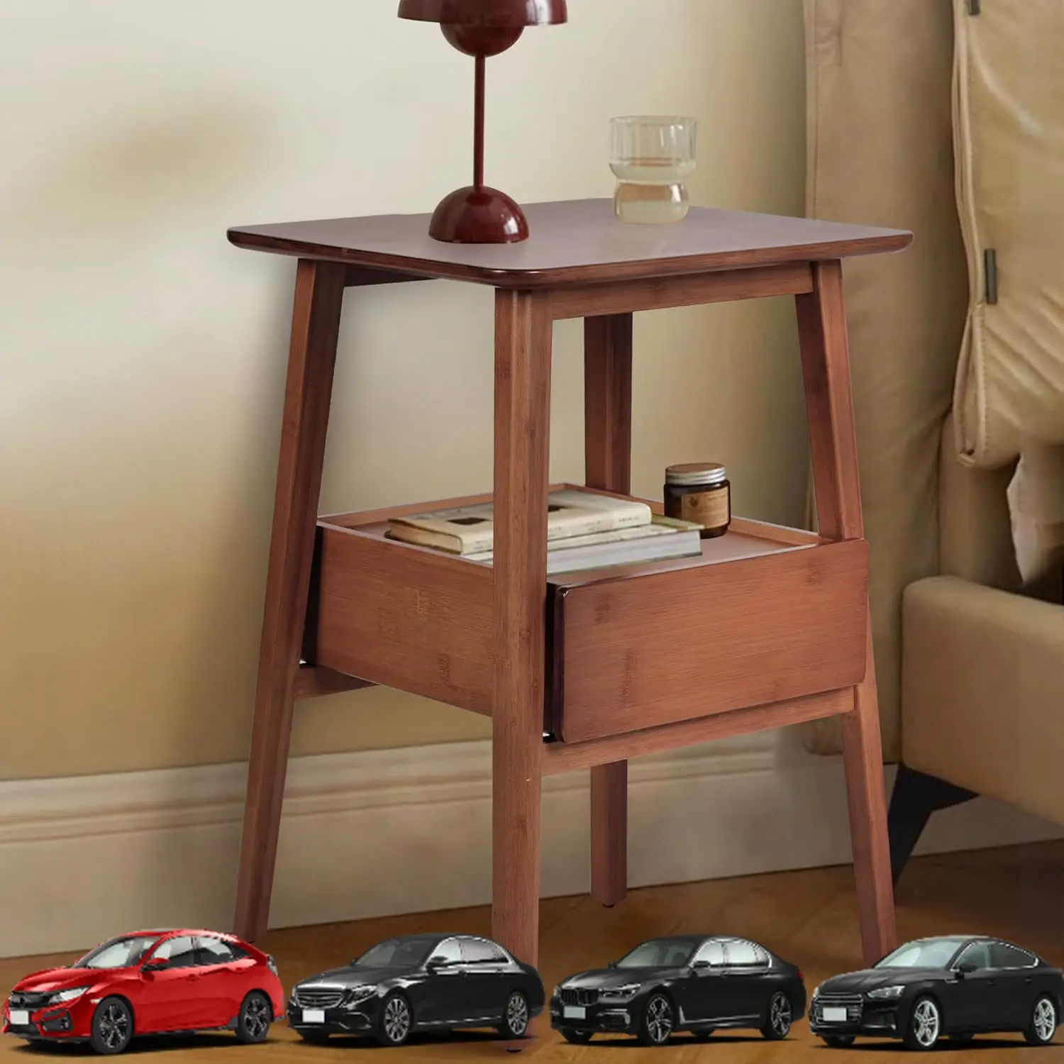 Night Stand with Drawer, Mid Century Modern Nightstand, Bedside Tables with Open Storage Shelf,Large Storage End Table, Bamboo N
Night Stand with Drawer, Mid Century Modern Nightstand, Bedside Tables with Open Storage Shelf,Large Storage End Table, Bamboo N