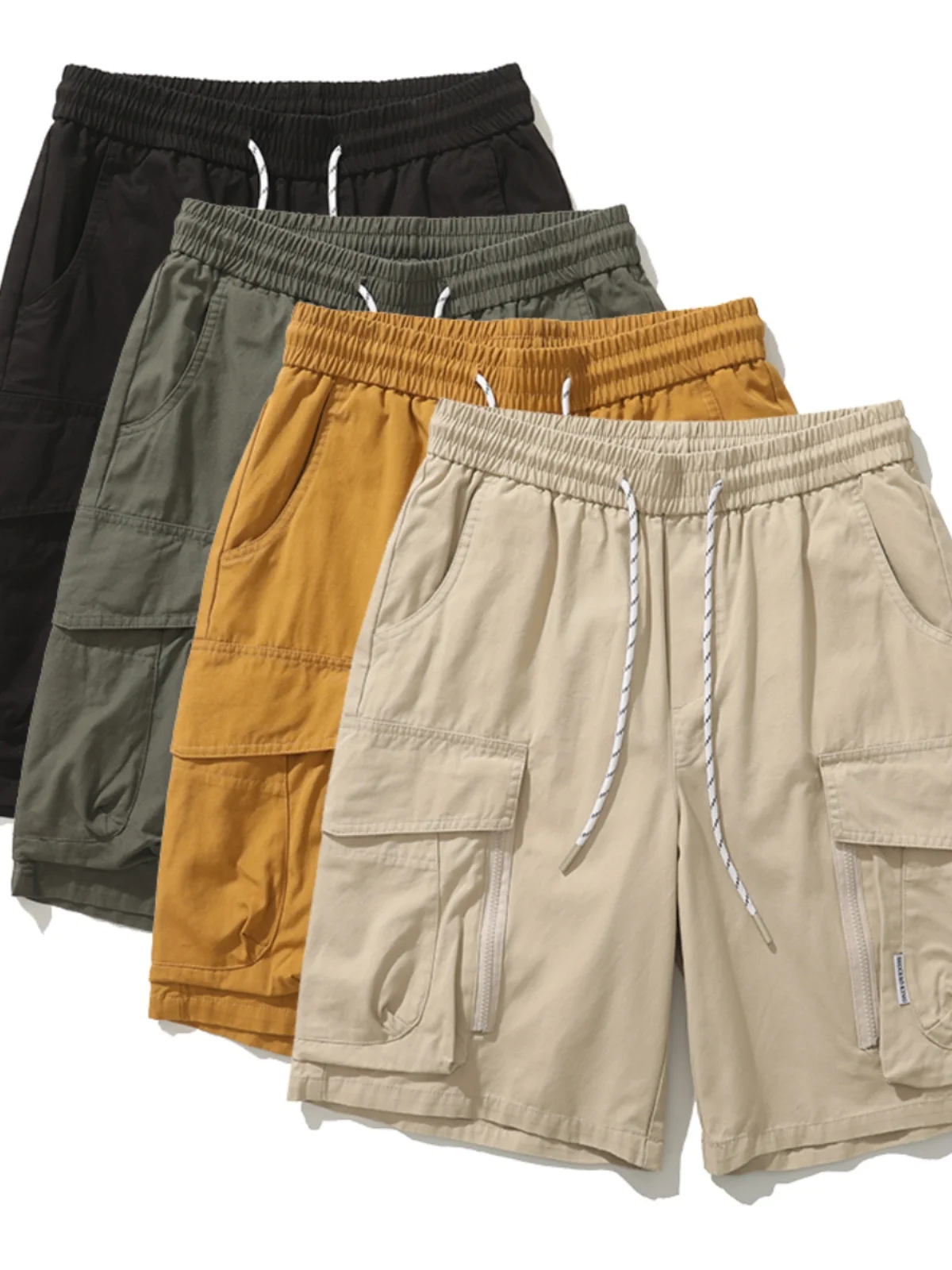 Summer Men's American Workwear Elastic Waist Five-Quarter Shorts with Large Pockets 3D Modeling Casual Loose Fit Straight Leg
Summer Men's American Workwear Elastic Waist Five-Quarter Shorts with Large Pockets 3D Modeling Casual Loose Fit Straight Leg