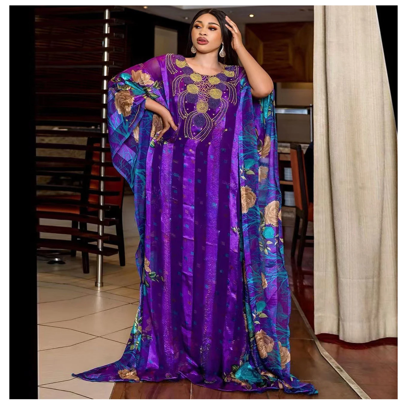 New African Luxury Purple African Sequins Maxi Dress for Women Elegant Lady Wedding Evening Party Dresses Muslim Kaftan Robe 
New African Luxury Purple African Sequins Maxi Dress for Women Elegant Lady Wedding Evening Party Dresses Muslim Kaftan Robe