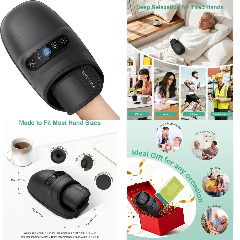 Массажер для рук с подогревом и компрессией для облегчения синдрома запястного канала и скованности суставов, снятия боли от запястья до пальцев, идеальный подарок для
Массажер для рук с подогревом и компрессией для облегчения синдрома запястного канала и скованности суставов, снятия боли от запястья до пальцев, идеальный подарок для