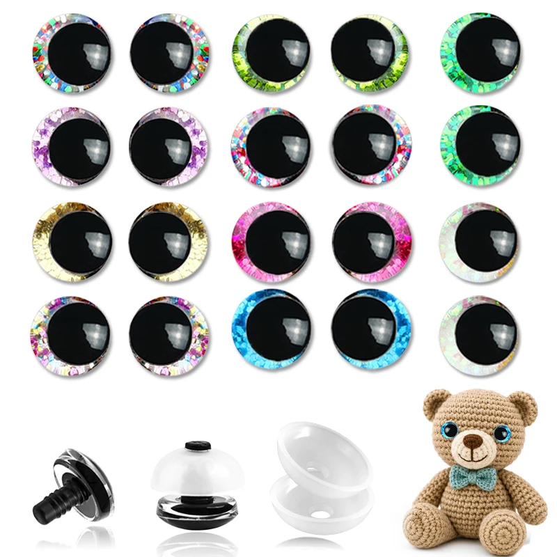 20 Pieces of 14mm 3D Glitter Safety Eyes, Plush Doll Toy Eyes, Suitable for Plush Toys, Holiday Window Decorations, and Craft Class Materials
20 Pieces of 14mm 3D Glitter Safety Eyes, Plush Doll Toy Eyes, Suitable for Plush Toys, Holiday Window Decorations, and Craft Class Materials