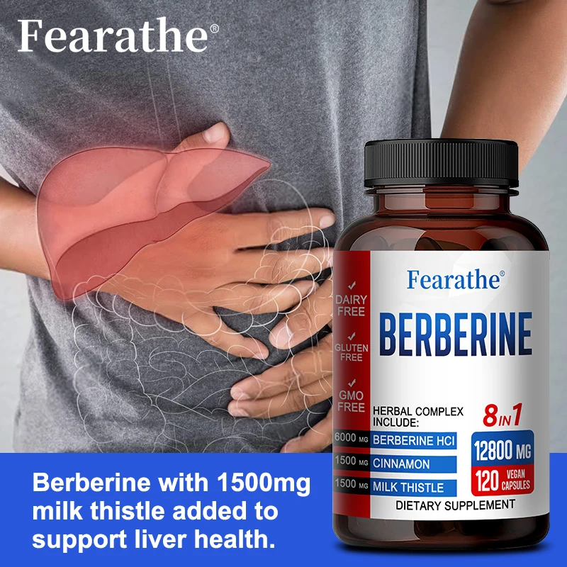 Berberine Capsules, with Ceylon Cinnamon and Milk Thistle, Help Promote Liver Function, Gut Health and Immunity
Berberine Capsules, with Ceylon Cinnamon and Milk Thistle, Help Promote Liver Function, Gut Health and Immunity