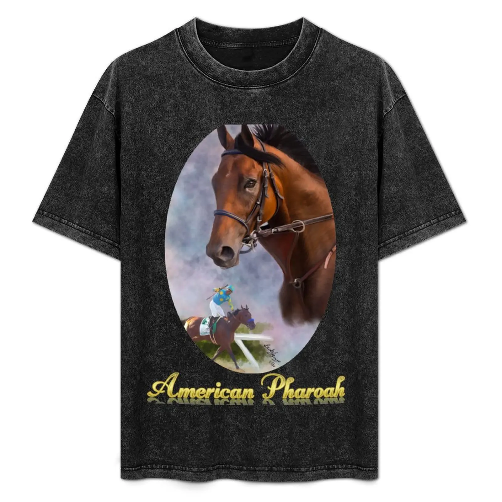 American Pharoah, Triple Crown Winner with Name Plate T-Shirt Novelty Graphic Tee Shirt
American Pharoah, Triple Crown Winner with Name Plate T-Shirt Novelty Graphic Tee Shirt