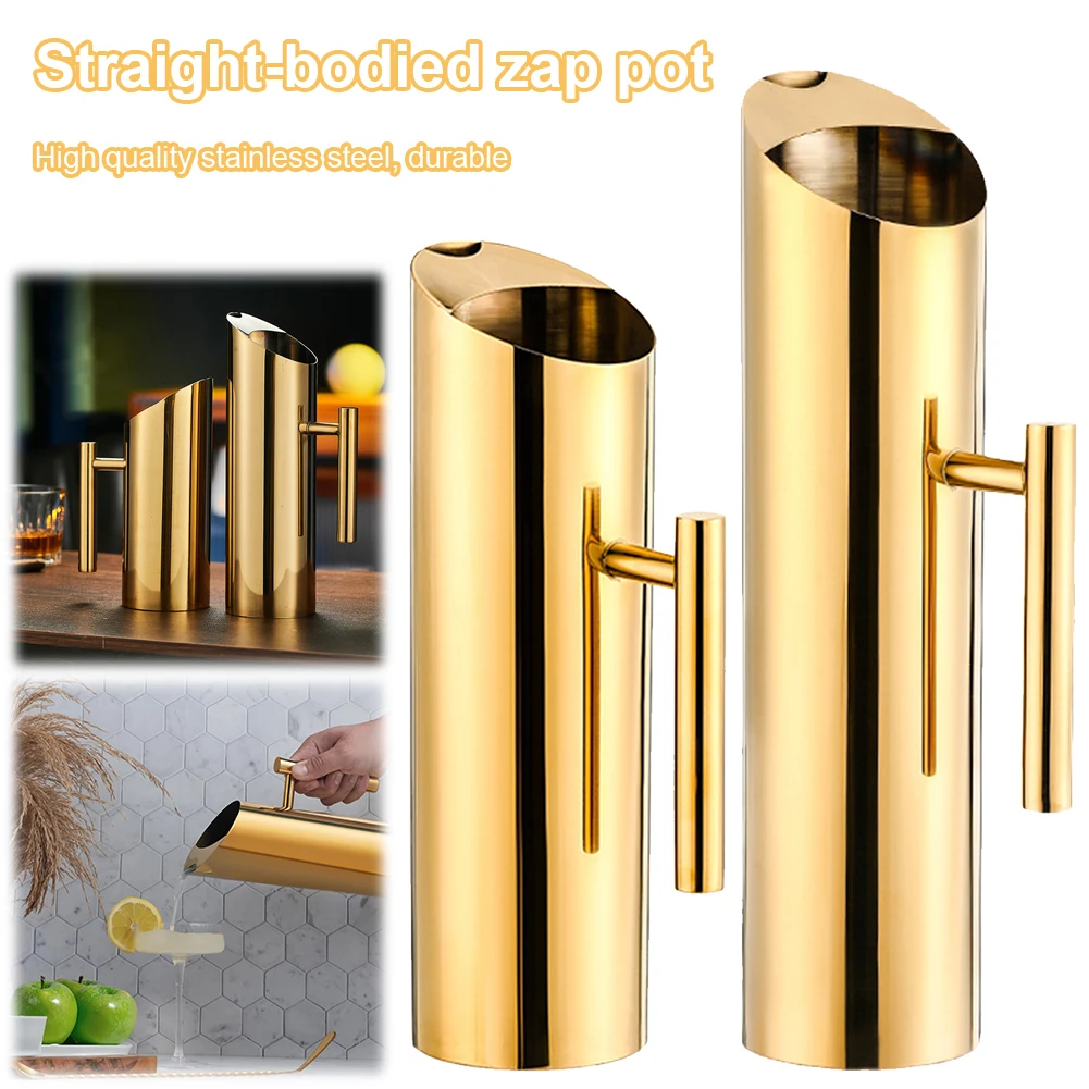Golden gold Stainless Steel Ice Cold Freeze Water Pot Kettle Wine Beer Jar Bar Juice Pitchers Red Wine Divider Containers 1.5/2L
Golden gold Stainless Steel Ice Cold Freeze Water Pot Kettle Wine Beer Jar Bar Juice Pitchers Red Wine Divider Containers 1.5/2L