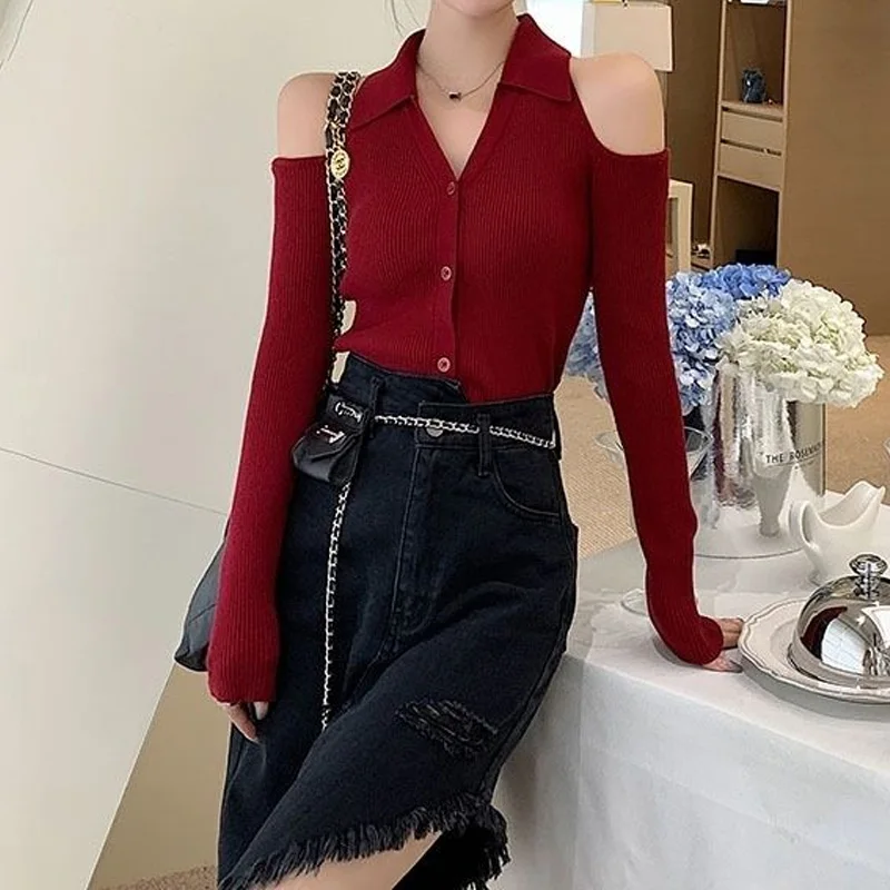 Pullovers Long Sleeve Turn-down Collar T-Shirts Solid Buttons Patchwork Hollow Out Slim Fashion Temperament Women's Clothing
Pullovers Long Sleeve Turn-down Collar T-Shirts Solid Buttons Patchwork Hollow Out Slim Fashion Temperament Women's Clothing