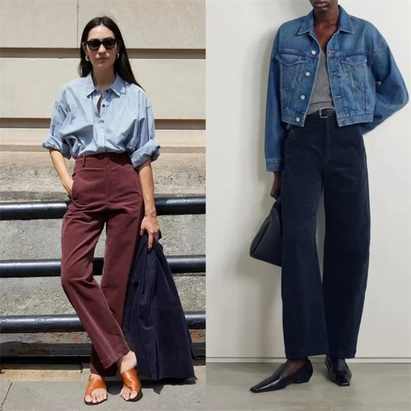 Corduroy Curved Pants~Cotton Velvet High Waisted Hook and Loop Wide Leg Curved Twisted Seam Pants for Spring and Summer 2025
Corduroy Curved Pants~Cotton Velvet High Waisted Hook and Loop Wide Leg Curved Twisted Seam Pants for Spring and Summer 2025