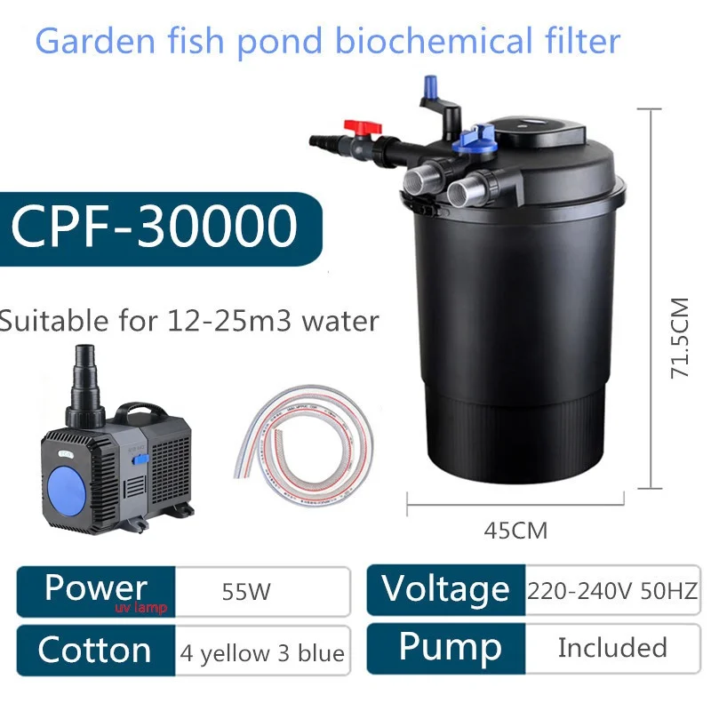 CPF-30000 filter barrel/75L suitable for30m³ fish pond with germicidal lamp pond swimming pool filter pressure Farm water purifi
CPF-30000 filter barrel/75L suitable for30m³ fish pond with germicidal lamp pond swimming pool filter pressure Farm water purifi