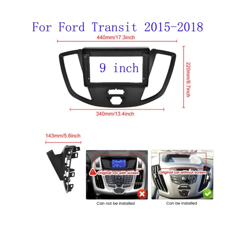 1pcs 9-inch car radio panel for Ford Transit Car Radio Panel Player Audio Frame Dashboard mounting Kit 2015-2018
1pcs 9-inch car radio panel for Ford Transit Car Radio Panel Player Audio Frame Dashboard mounting Kit 2015-2018