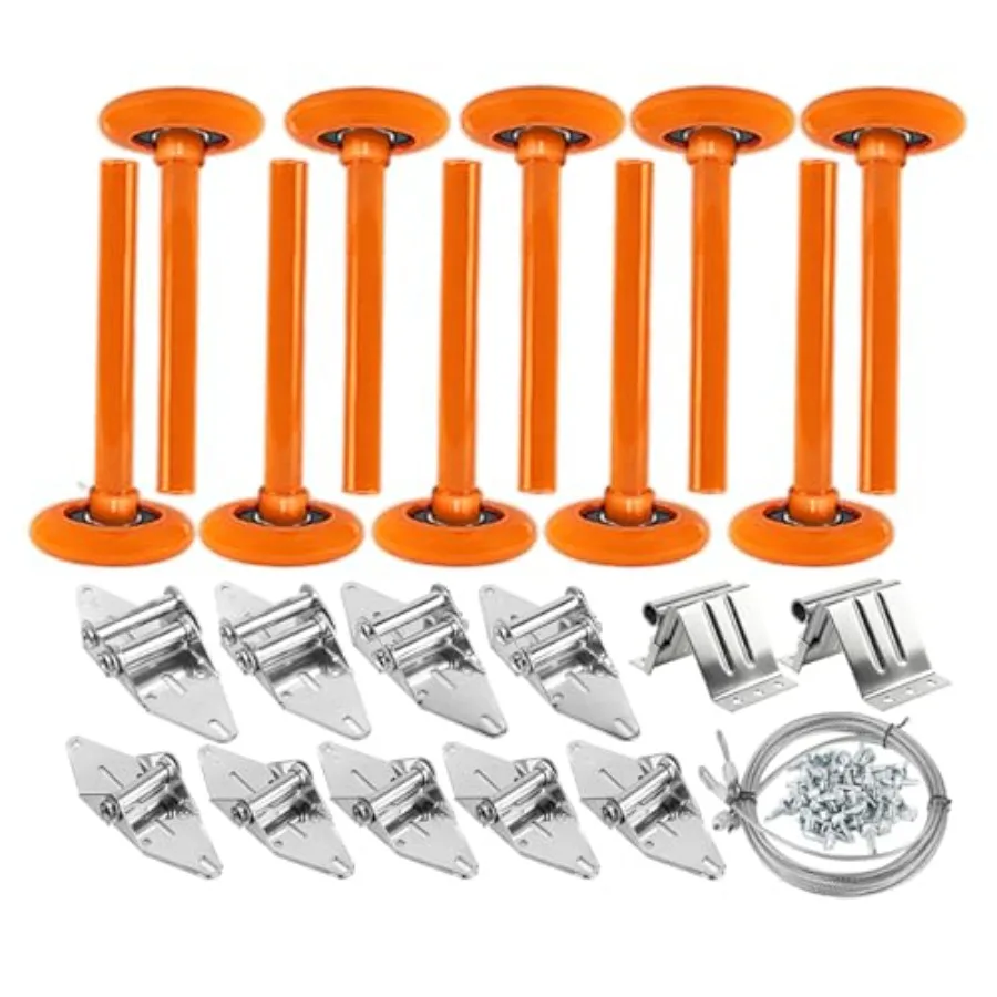 Garage Door Hardware Kit, Roller/Hinge/Top Bracket/Wire Rope, 2" Garage Door Roller Nylon Layer Stem for 7' Height Garage Doors
Garage Door Hardware Kit, Roller/Hinge/Top Bracket/Wire Rope, 2" Garage Door Roller Nylon Layer Stem for 7' Height Garage Doors