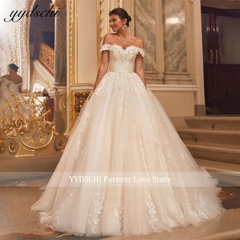 Elegant Lace Appliques A-Line Princess Wedding Dresses 2025 Off The Shoulder Sweetheart Bridal Gowns For Women Vestido De Novia
Elegant Lace Appliques A-Line Princess Wedding Dresses 2025 Off The Shoulder Sweetheart Bridal Gowns For Women Vestido De Novia