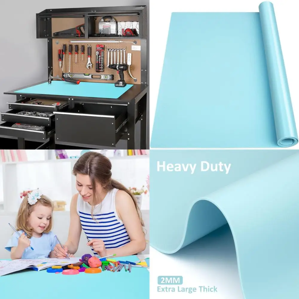 Heat-Resistant Silicone Counter Mat, 78.7 x 24 x 0.08, Cyan, Non-Slip Protector
Heat-Resistant Silicone Counter Mat, 78.7 x 24 x 0.08, Cyan, Non-Slip Protector