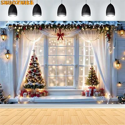 Christmas Day Wreath Family New Year Party Photography Backdrops Prop Window Living Room Xmas Tree Gift Snow Background VN-10
Christmas Day Wreath Family New Year Party Photography Backdrops Prop Window Living Room Xmas Tree Gift Snow Background VN-10