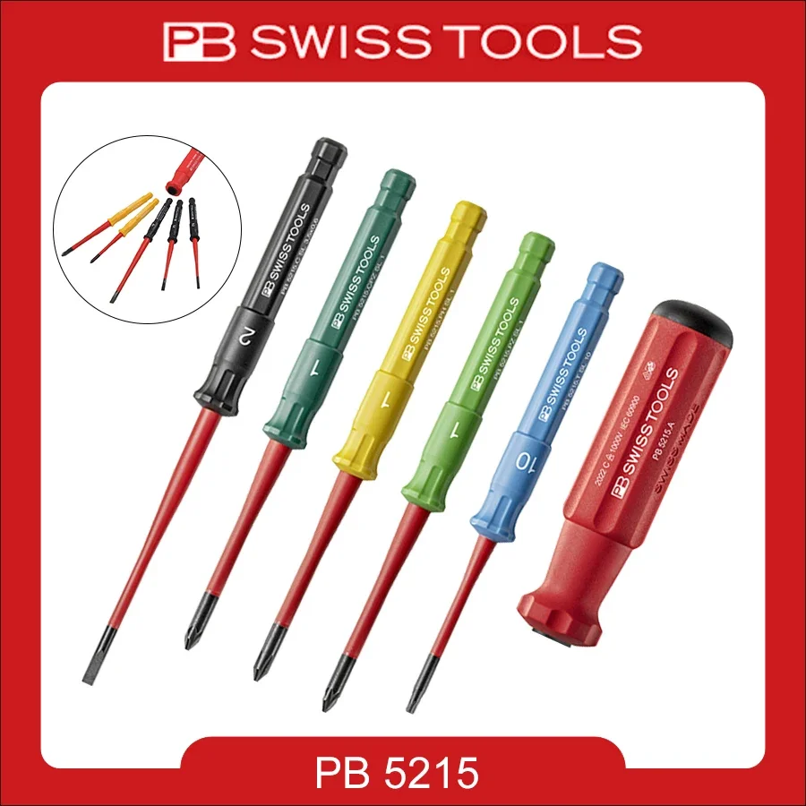 PB 5215 Series SWISS Insulated Screwdriver Handle and Interchangeable Blade for PH/SL/PZ/TORX Screws hand tools
PB 5215 Series SWISS Insulated Screwdriver Handle and Interchangeable Blade for PH/SL/PZ/TORX Screws hand tools
