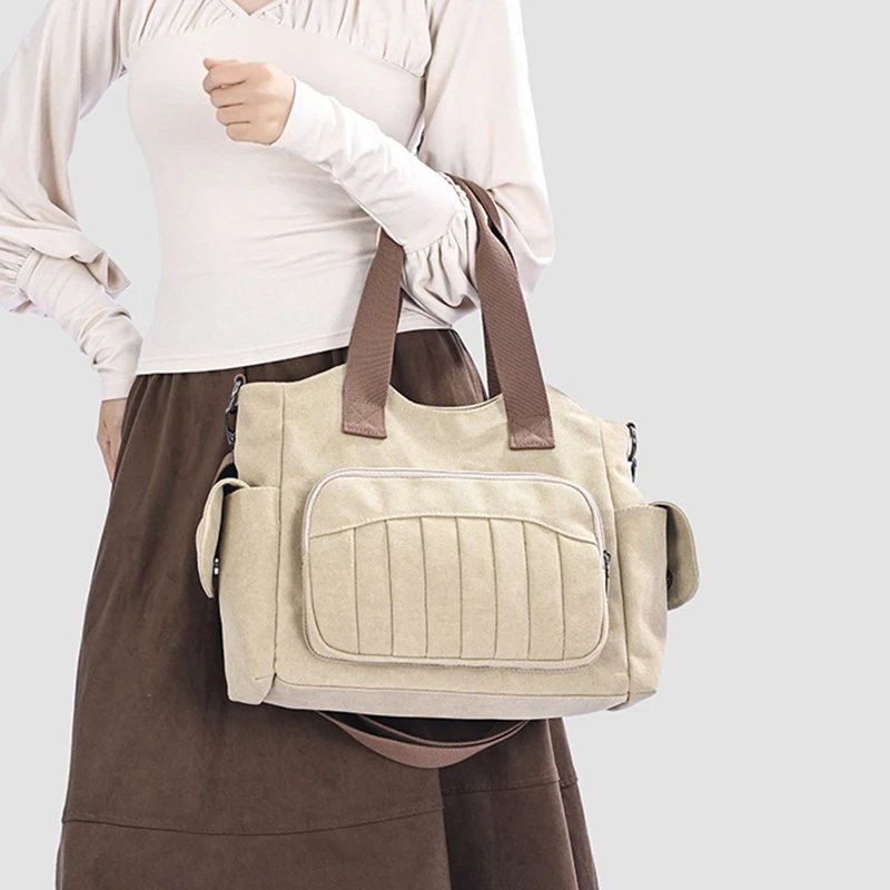 Tiptoegirls Multi-Pocket Canvas Women's Tote Bag Adjustable Strap Crossbody Handbag Large Casual Commuter Shoulder Bag for Woman
Tiptoegirls Multi-Pocket Canvas Women's Tote Bag Adjustable Strap Crossbody Handbag Large Casual Commuter Shoulder Bag for Woman