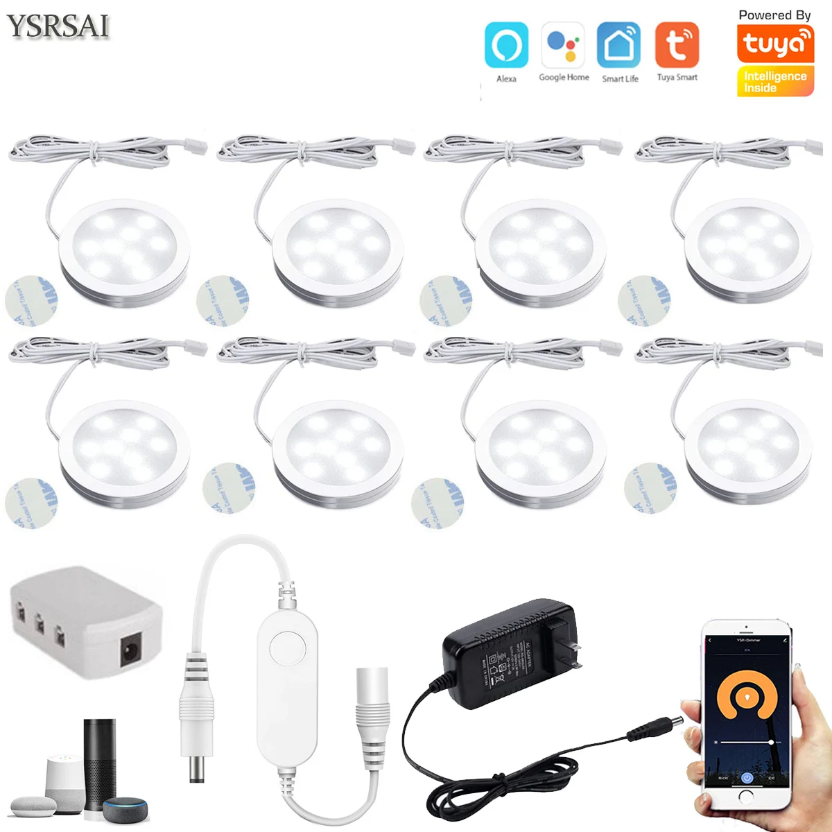 Wifi Tuya APP Voice Control LED Under Cabinet Lighting Dimming Kitchen Counter Furniture Lighting Kit for Alexa Google Home
Wifi Tuya APP Voice Control LED Under Cabinet Lighting Dimming Kitchen Counter Furniture Lighting Kit for Alexa Google Home