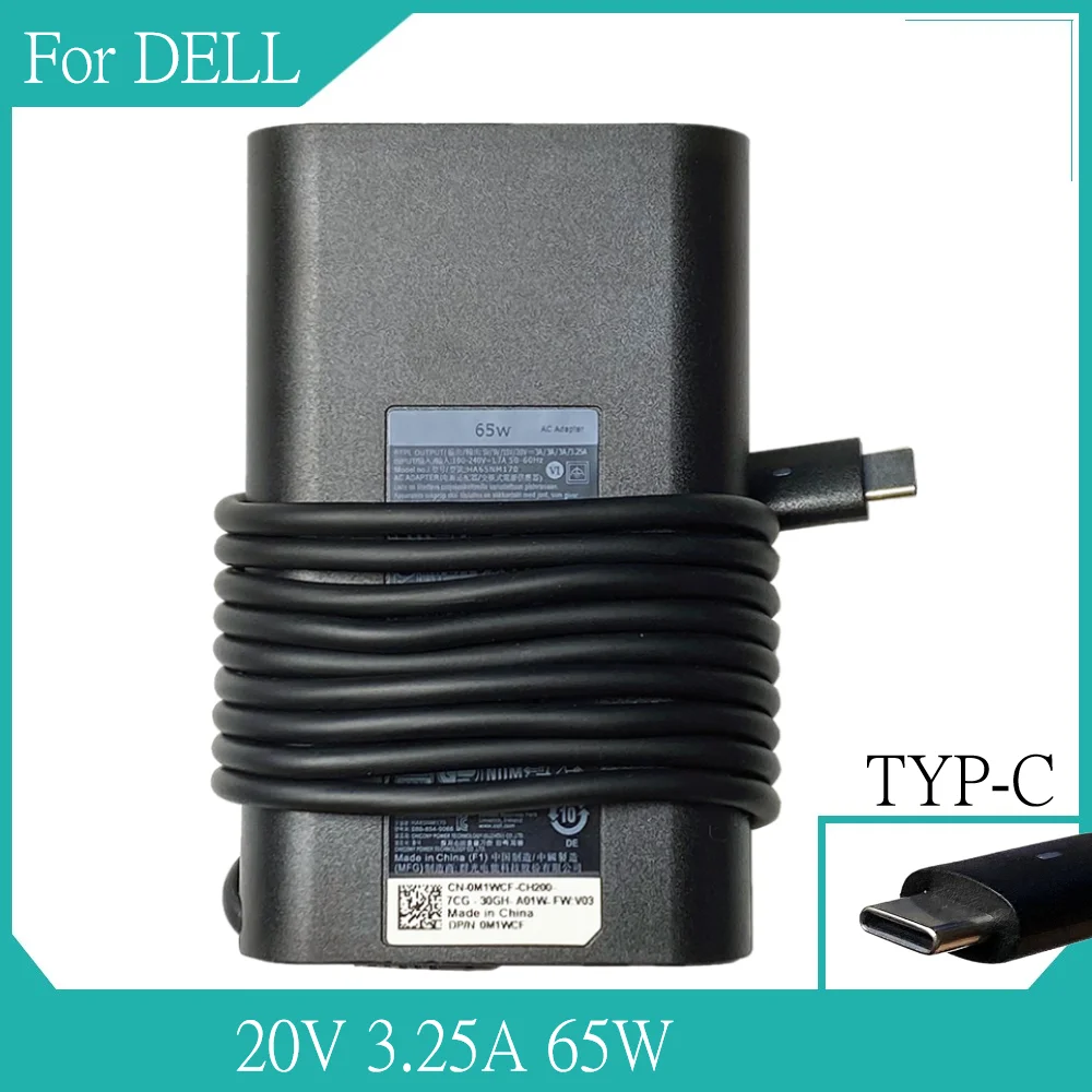 65W USB-C Type-C 20V 3.25A AC Power Adapter Laptop Charger For DELL XPS12 XPS13 9350 9250 9360 7370 HA65NM170 LA65NM170
65W USB-C Type-C 20V 3.25A AC Power Adapter Laptop Charger For DELL XPS12 XPS13 9350 9250 9360 7370 HA65NM170 LA65NM170