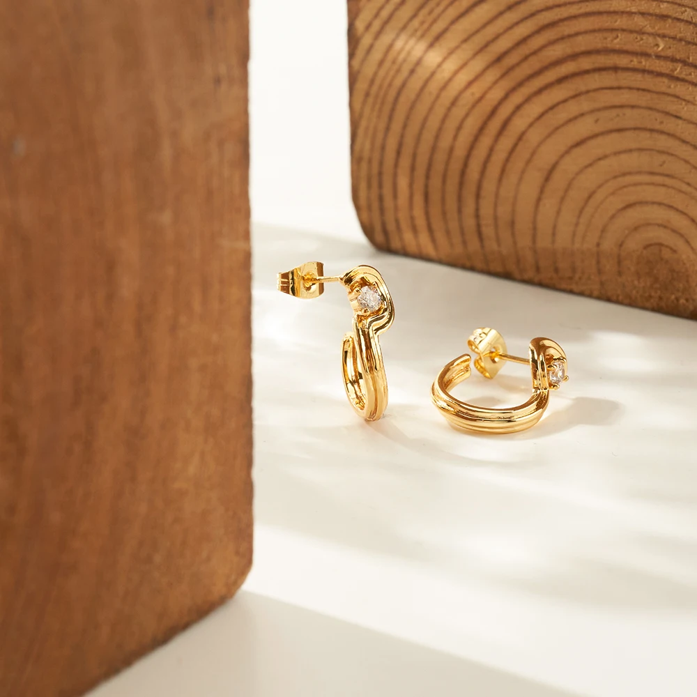 ENFASHION Aretes Striped Stud Earrings For Women's 18K Gold Plated In Earings Fashion Hight Street Jewelry Gift Office E241648
ENFASHION Aretes Striped Stud Earrings For Women's 18K Gold Plated In Earings Fashion Hight Street Jewelry Gift Office E241648