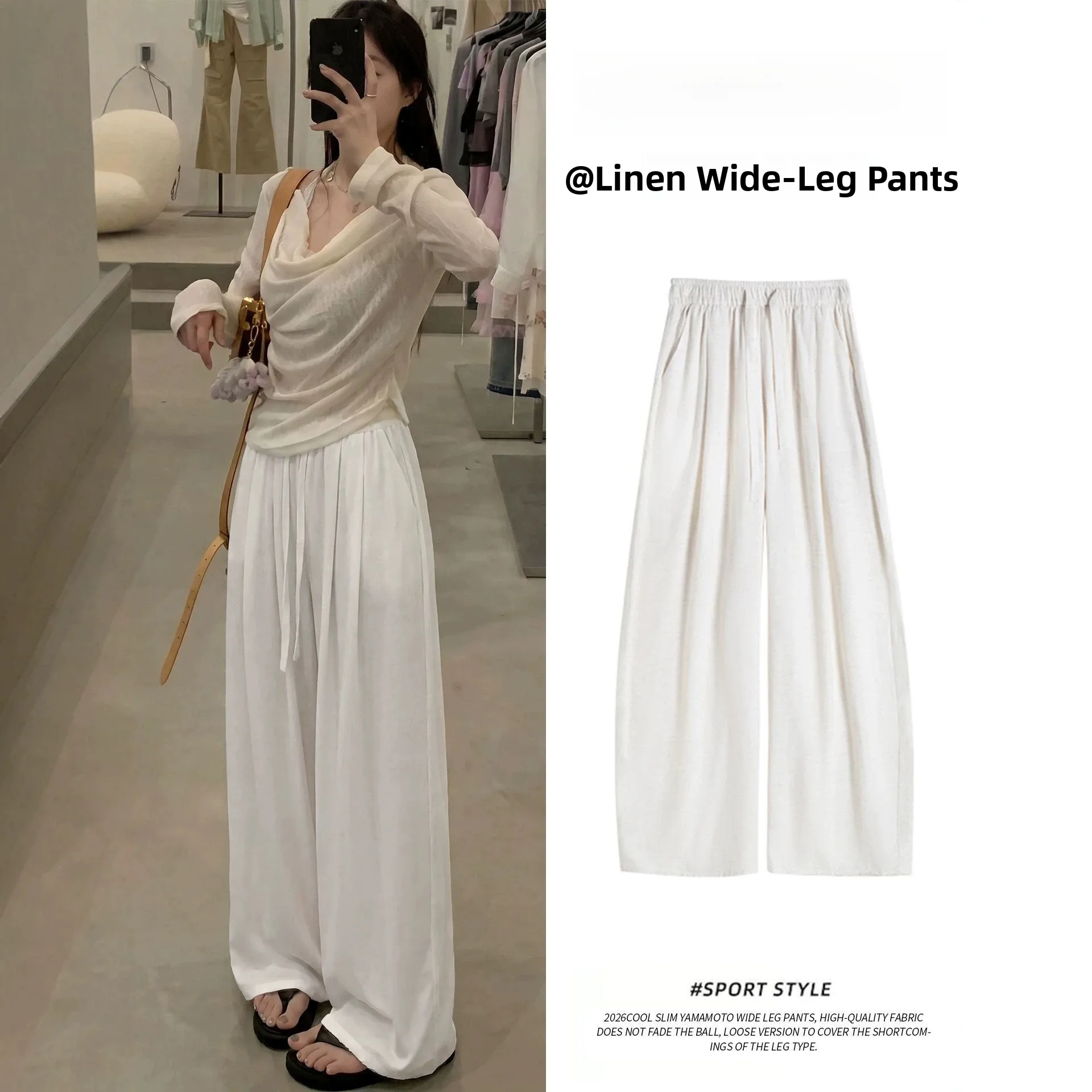 White Linen Wide Leg Pants Women Summer Thin Casual Loose Feel Cotton Linen Preppy Style Trousers High Waist Straight Cut
White Linen Wide Leg Pants Women Summer Thin Casual Loose Feel Cotton Linen Preppy Style Trousers High Waist Straight Cut