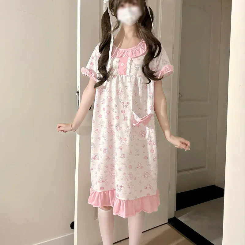 Sanrio Summer Nightgown My Melody Cute Kawaii Girl Loose Comfortable Casual Breathable Versatile Cartoon Gift for Girlfriend
Sanrio Summer Nightgown My Melody Cute Kawaii Girl Loose Comfortable Casual Breathable Versatile Cartoon Gift for Girlfriend
