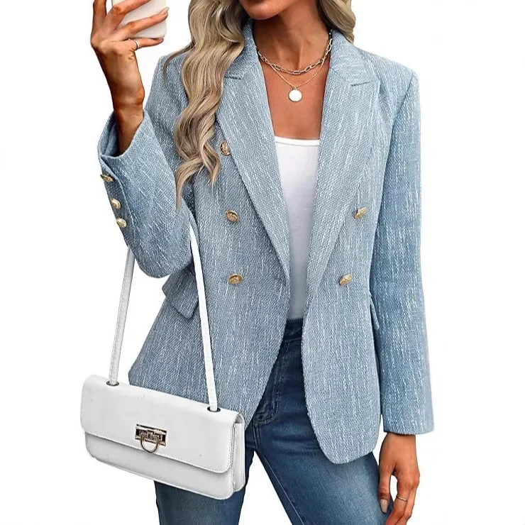 Spring Autumn Lapel Design Blazer Women New Buttons Slim Fit Jacket Long Sleeve Basic Blazer Office Ladies Coats Clothing
Spring Autumn Lapel Design Blazer Women New Buttons Slim Fit Jacket Long Sleeve Basic Blazer Office Ladies Coats Clothing