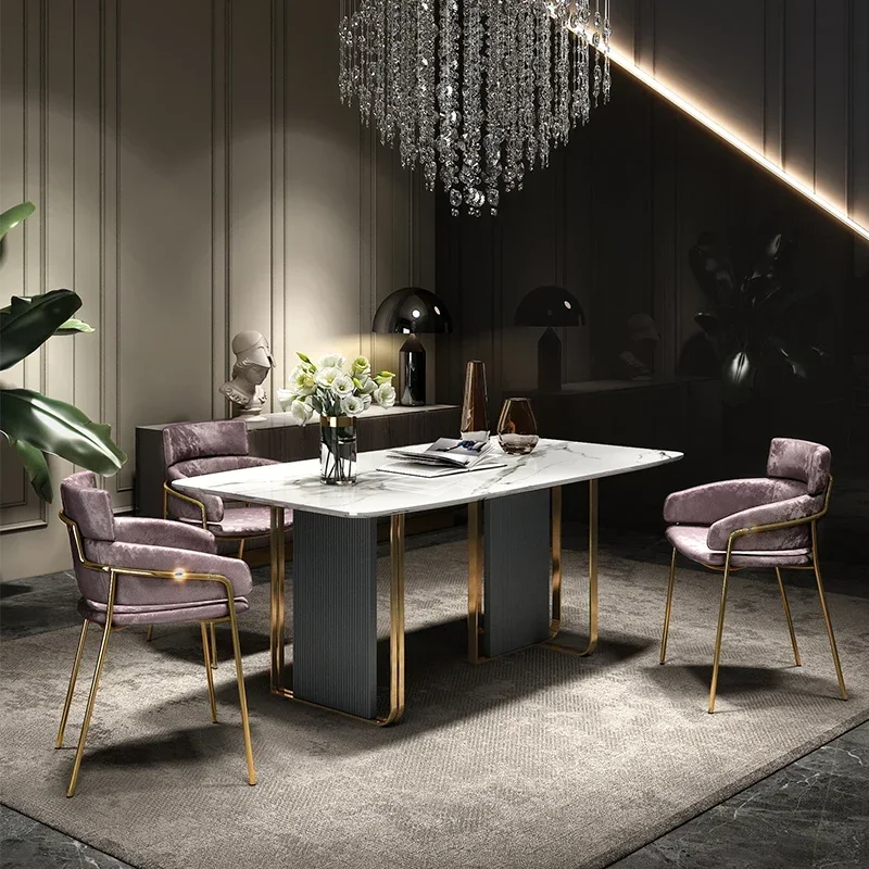 Muiti-Functional Marbling Top Metal Legs Furniture Dining Room Table Luxury Modern Dining Set
Muiti-Functional Marbling Top Metal Legs Furniture Dining Room Table Luxury Modern Dining Set