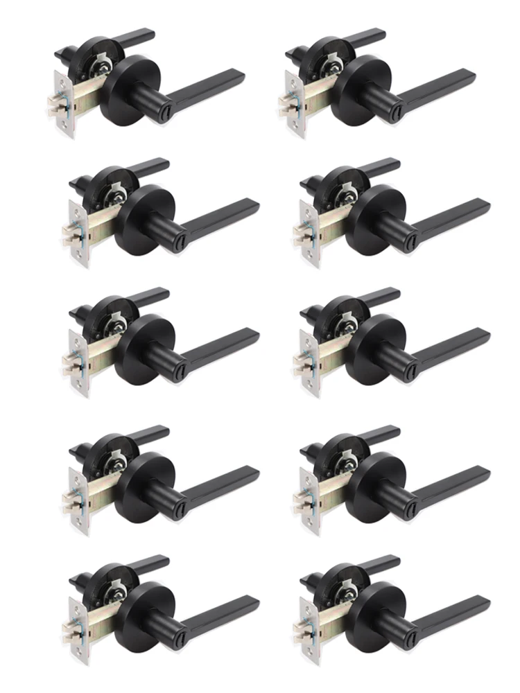 10-piece Black Three-pole Handle Lock Household Bedroom Door Lock Indoor Bathroom Toilet Spherical Handle Lock
10-piece Black Three-pole Handle Lock Household Bedroom Door Lock Indoor Bathroom Toilet Spherical Handle Lock