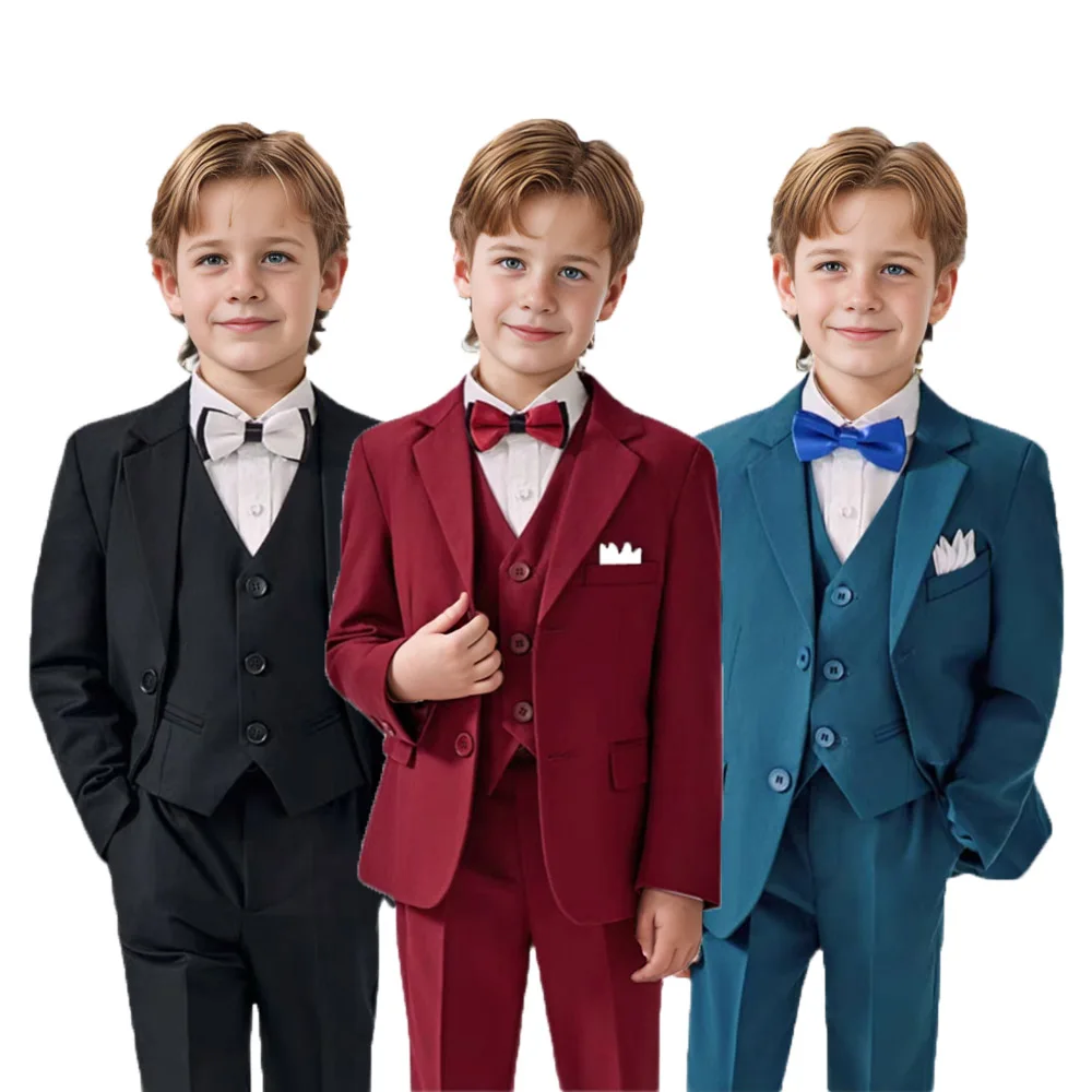 European Kids Red 4Pieces/Set Jakcet Vest Pants Bowtie Photograph Dress Boys Wedding Uniform Suit Children Performance Costume
European Kids Red 4Pieces/Set Jakcet Vest Pants Bowtie Photograph Dress Boys Wedding Uniform Suit Children Performance Costume