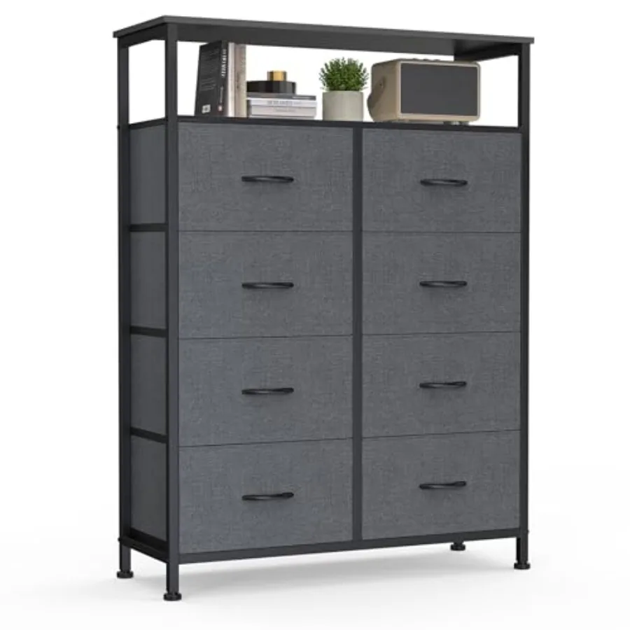 Fabric Dresser for Bedroom with 8 Drawers, Tall 8-Drawer Chest of Drawers with Raised Shelf, Storage Tower with Fabric Bins for
Fabric Dresser for Bedroom with 8 Drawers, Tall 8-Drawer Chest of Drawers with Raised Shelf, Storage Tower with Fabric Bins for