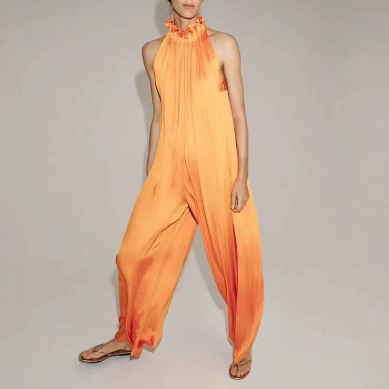 Ladies Fashion Wide Leg Pants Romper 2026 O Neck Pleated Sleeveless Holiday Playsuit New Summer Simple Loose Commuting Jumpsuit
Ladies Fashion Wide Leg Pants Romper 2026 O Neck Pleated Sleeveless Holiday Playsuit New Summer Simple Loose Commuting Jumpsuit