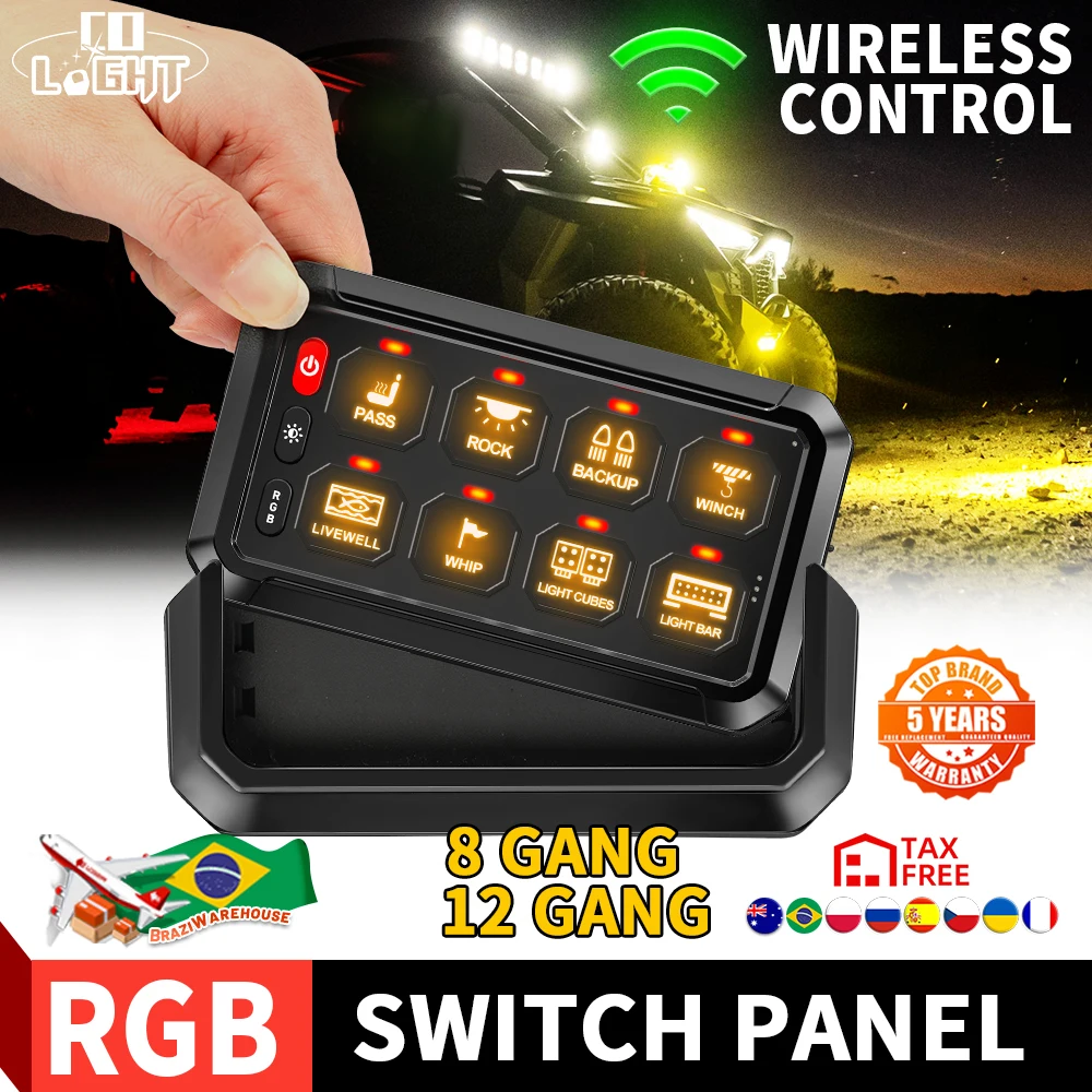COLIGHT New Wireless 12 Gangs On-Off Control Switch Panel LED Work Light Electronic Relay System for SUV CAMPER Offroad ATV Car
COLIGHT New Wireless 12 Gangs On-Off Control Switch Panel LED Work Light Electronic Relay System for SUV CAMPER Offroad ATV Car