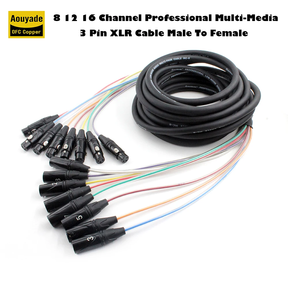 8 12 16 Channel Professional Multi-Media 3 Pin XLR Cable Male To Female Balanced Audio Extension Cord
8 12 16 Channel Professional Multi-Media 3 Pin XLR Cable Male To Female Balanced Audio Extension Cord