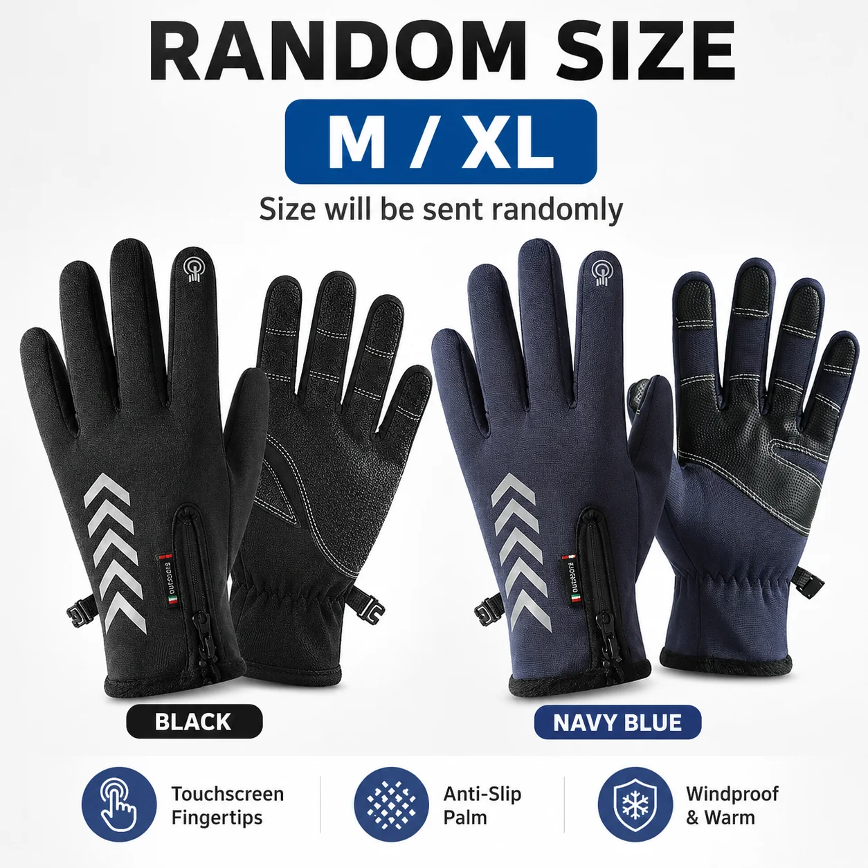 Winter Cycling Gloves Men Women Touchscreen Anti Slip Palm Zipper Pocket Warm Outdoor Running Hiking Gloves M XL Black Navy Blue
Winter Cycling Gloves Men Women Touchscreen Anti Slip Palm Zipper Pocket Warm Outdoor Running Hiking Gloves M XL Black Navy Blue