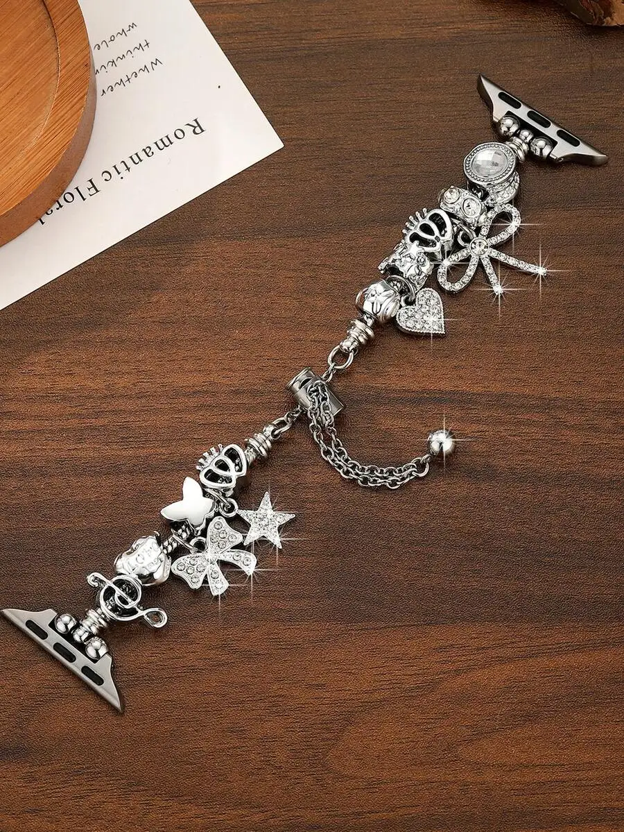 Crystal Bowknot Heart Charm Watch Band For Watch 38-49mm Adjustable Women Accessory
Crystal Bowknot Heart Charm Watch Band For Watch 38-49mm Adjustable Women Accessory