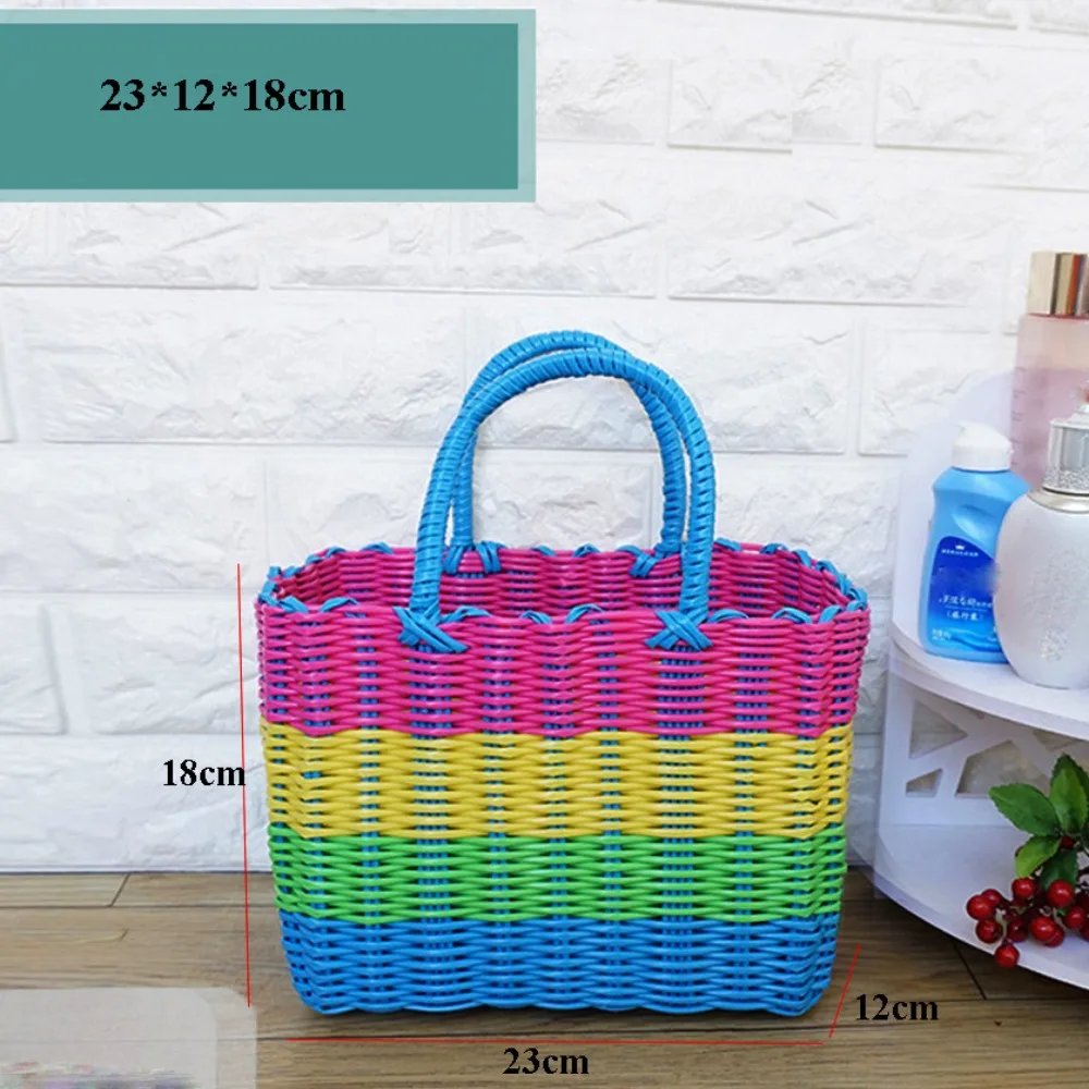 Rattan Woven Handmade Wicker Shopping Basket PE Multicolors Picnic Storage Basket 24*14*18cm/23*12*18cm
Rattan Woven Handmade Wicker Shopping Basket PE Multicolors Picnic Storage Basket 24*14*18cm/23*12*18cm