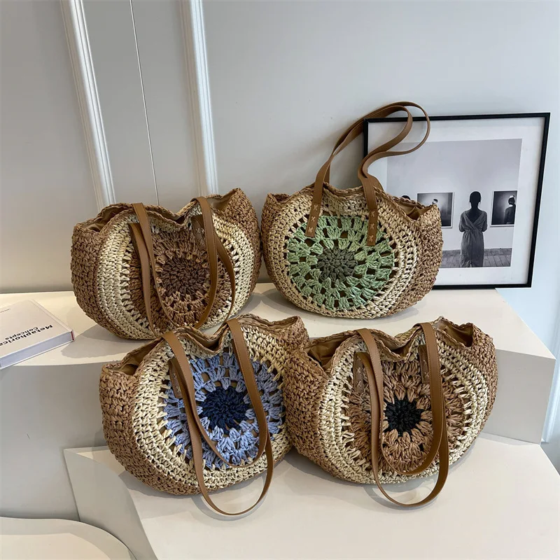 Round Women Hollow Straw Crossbody Shoulder Bags Handmade Woven Beach Bag Female Casual Knitting Summer Travel Handbag Purse
Round Women Hollow Straw Crossbody Shoulder Bags Handmade Woven Beach Bag Female Casual Knitting Summer Travel Handbag Purse