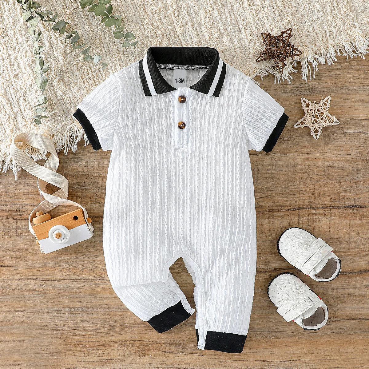 Baby Boys Spring/Summer Short Sleeve Lapel Solid Color For Newborn 1-24M Streetwear Casual Jumpsuit
Baby Boys Spring/Summer Short Sleeve Lapel Solid Color For Newborn 1-24M Streetwear Casual Jumpsuit